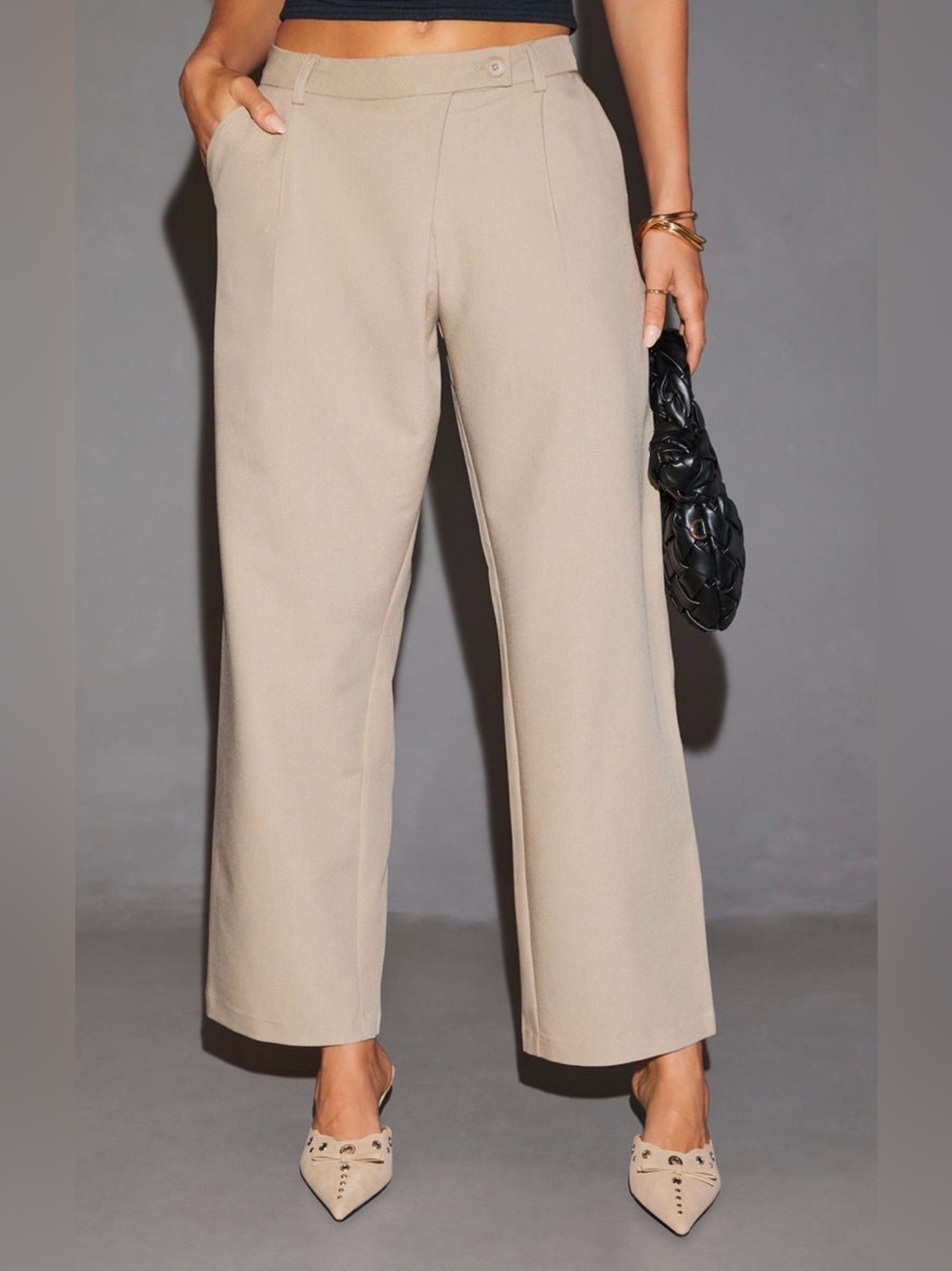 Vici Wide Leg Trousers in Beige